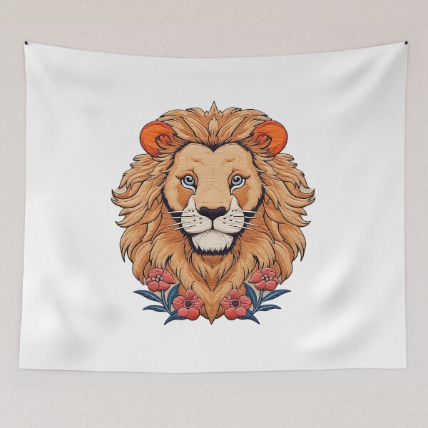 Item preview, Personalised Embroidery Appliqué Artwork of a Regal Big Kitty Cat | Lion Head designed and sold by PaddyMcKhan.