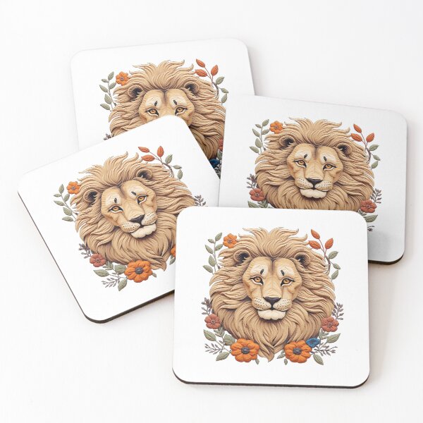 Item preview, Personalised Embroidery Appliqué Artwork of a Regal Big Kitty Cat | Lion Head designed and sold by PaddyMcKhan.