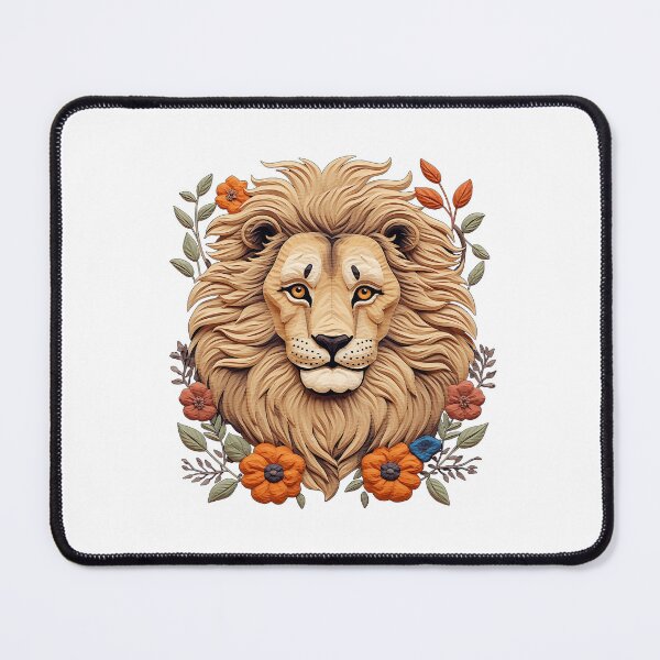 Item preview, Personalised Embroidery Appliqué Artwork of a Regal Big Kitty Cat | Lion Head designed and sold by PaddyMcKhan.