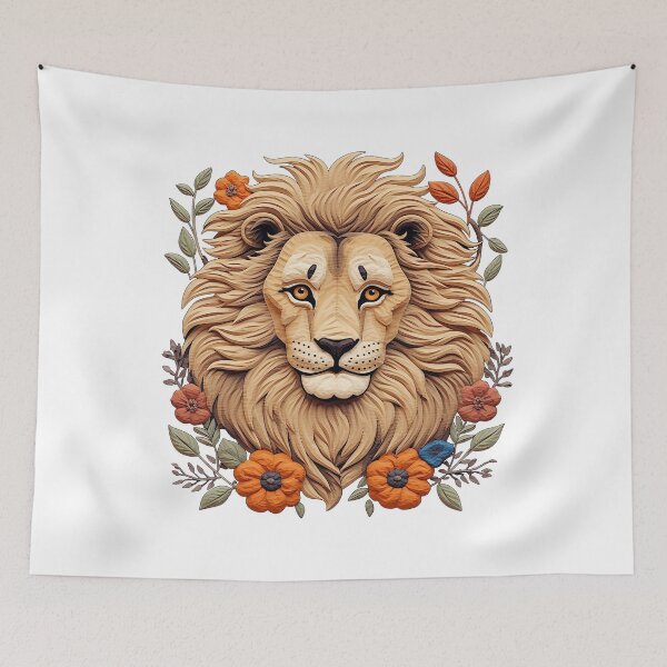 Item preview, Personalised Embroidery Appliqué Artwork of a Regal Big Kitty Cat | Lion Head designed and sold by PaddyMcKhan.