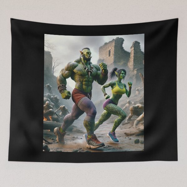 Item preview, Orcs Love to Jog designed and sold by Matthew Kinnersly.