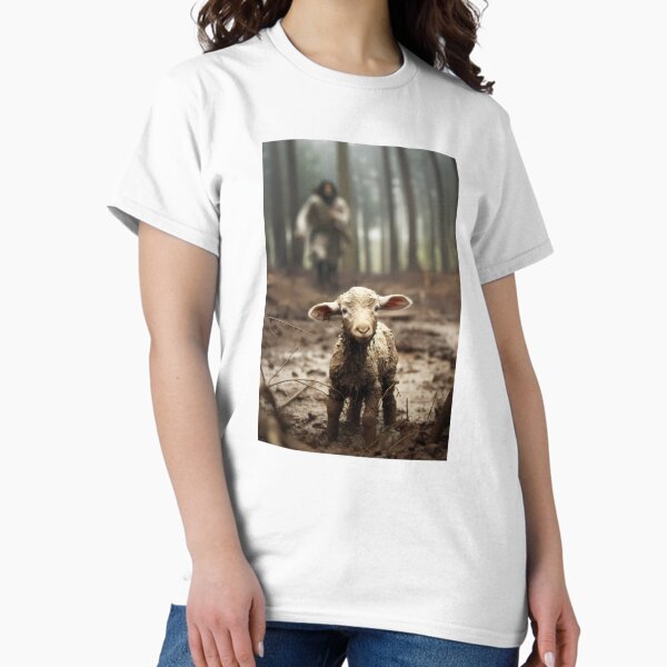 Item preview, Jesus Christ Running After Lost Lamb designed and sold by ArtfullyRad.