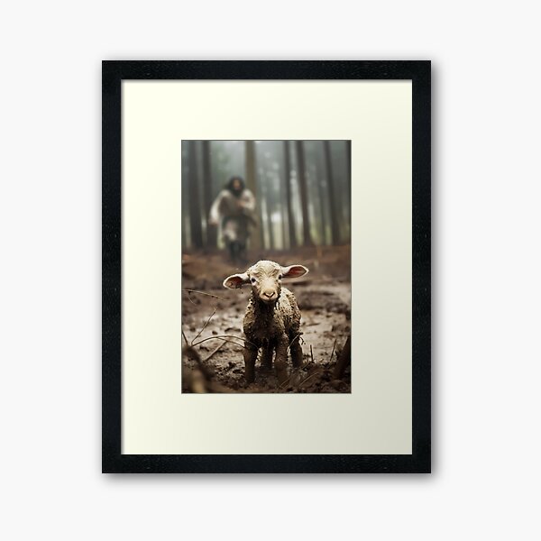 Item preview, Jesus Christ Running After Lost Lamb designed and sold by ArtfullyRad.
