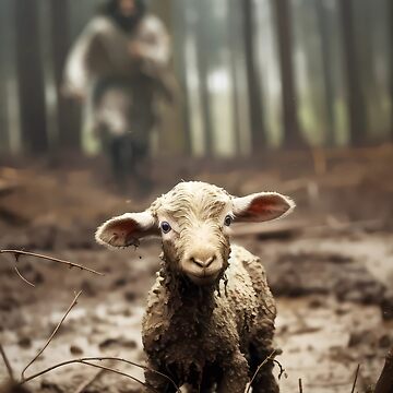 Artwork thumbnail, Jesus Christ Running After Lost Lamb by ArtfullyRad