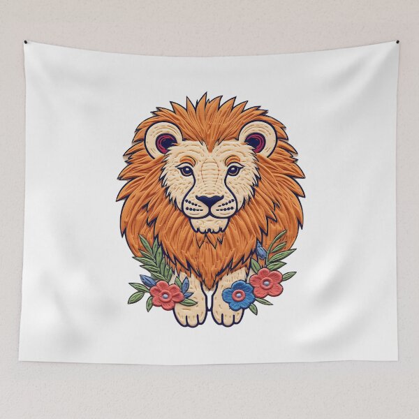 Item preview, Personalised Embroidery Appliqué Artwork of a Regal Big Kitty Cat | Lion Head designed and sold by PaddyMcKhan.