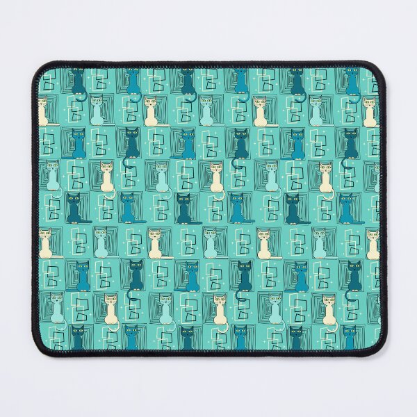 Item preview, Retro pattern No.49a -groovy cat - blue designed and sold by TalkingHerds.
