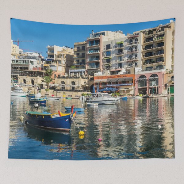 Item preview, Glossy Mediterranean Colours - Saint Julians Waterfront in Malta  designed and sold by Georgia Mizuleva.