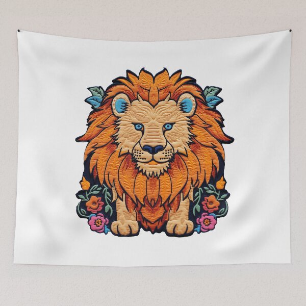 Item preview, Personalised Embroidery Appliqué Artwork of a Regal Big Kitty Cat | Lion Head designed and sold by PaddyMcKhan.