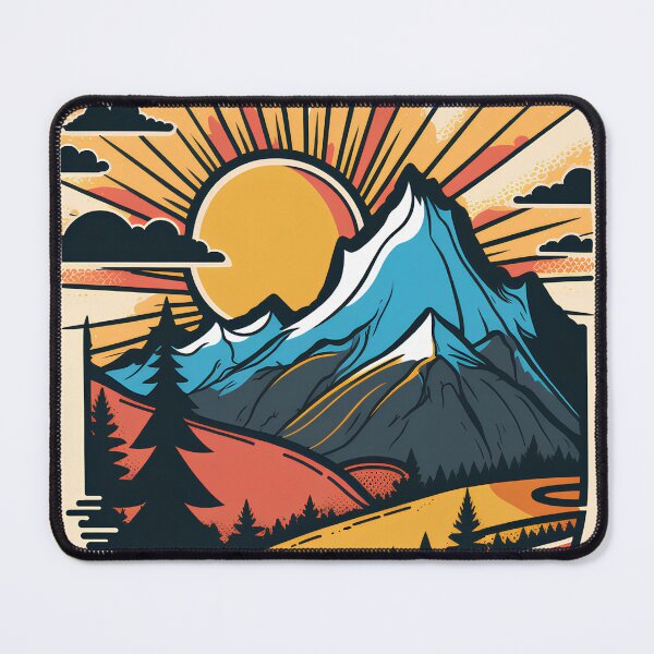 Item preview, Mountain landscape with sun and forest designed and sold by randrdesign.