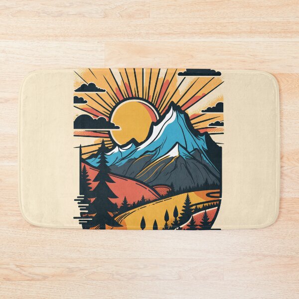 Item preview, Mountain landscape with sun and forest designed and sold by randrdesign.