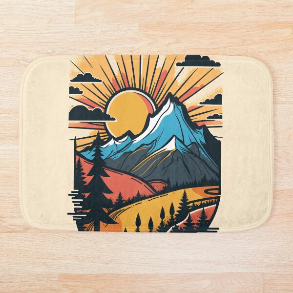 Item preview, Mountain landscape with sun and forest designed and sold by randrdesign.