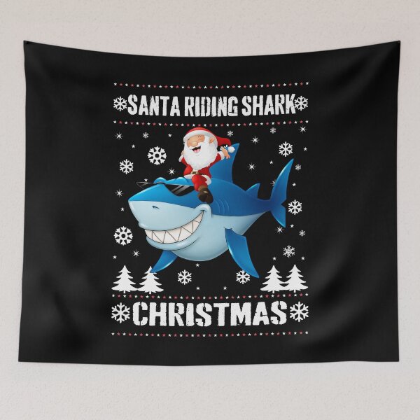 Item preview, Santa Riding Shark Christmas Pajama designed and sold by CreativeTag.