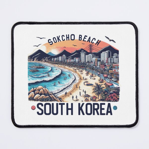 Item preview, Sokcho Beach South Korea Watercolor Illustration designed and sold by PaintMeWorld.