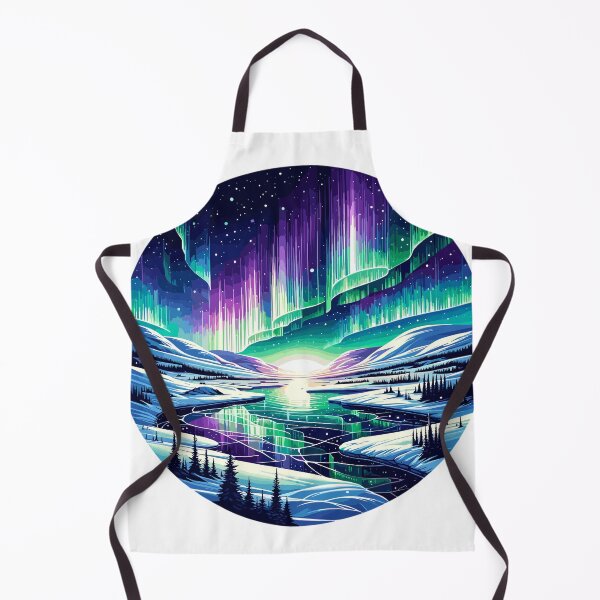 Item preview, Glowing aurora over ice landscape designed and sold by LongIslandDesgn.