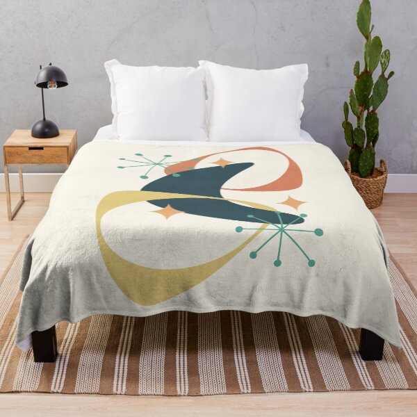 Item preview, Retro Mid Century Atomic Space Age Abstract 20 Charcoal, Yellow, Orange designed and sold by trdstudio.