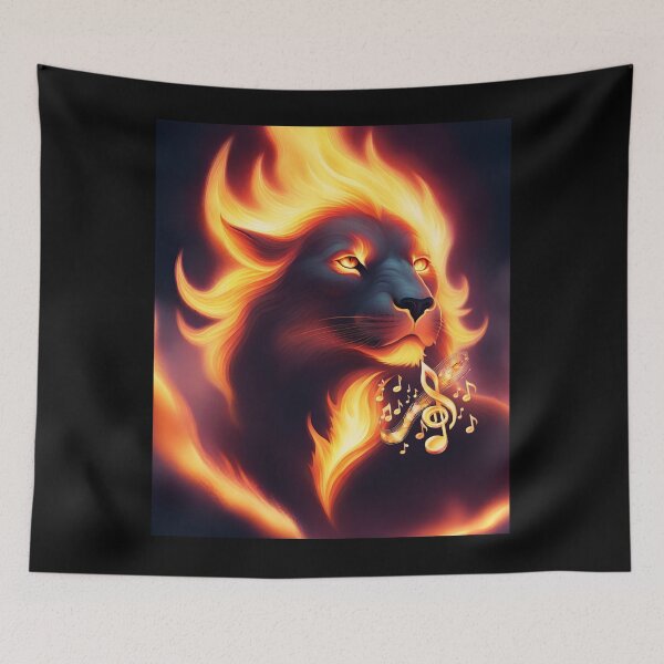 Item preview, Burning Music Lion designed and sold by TakeThis4.