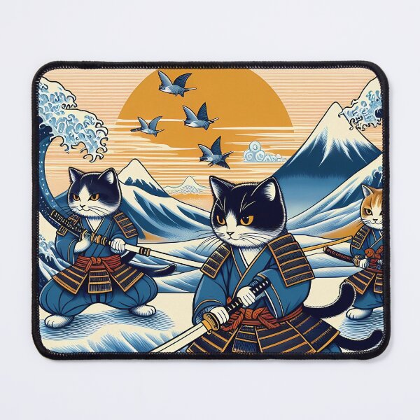 Item preview, Samurai Cats anime Watercolor landscape. iPhone and Samsung Galaxy case cover designed and sold by RoManSmArt.
