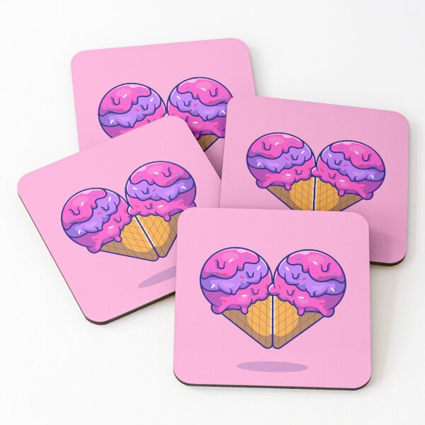 Item preview, Sweet Affection: Love Heart Ice Cream Cartoon Vector Illustration designed and sold by hjian8219.