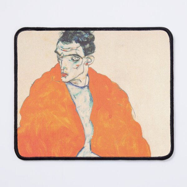 Item preview, HD. Selfportrait with orange coat (1914), by Egon Schiele designed and sold by MINDTHECHERRY.