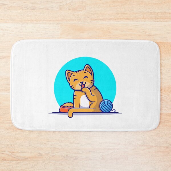 Item preview, Whiskered Playmate: Cute Cat with Yarn Ball Cartoon Character designed and sold by hjian8219.