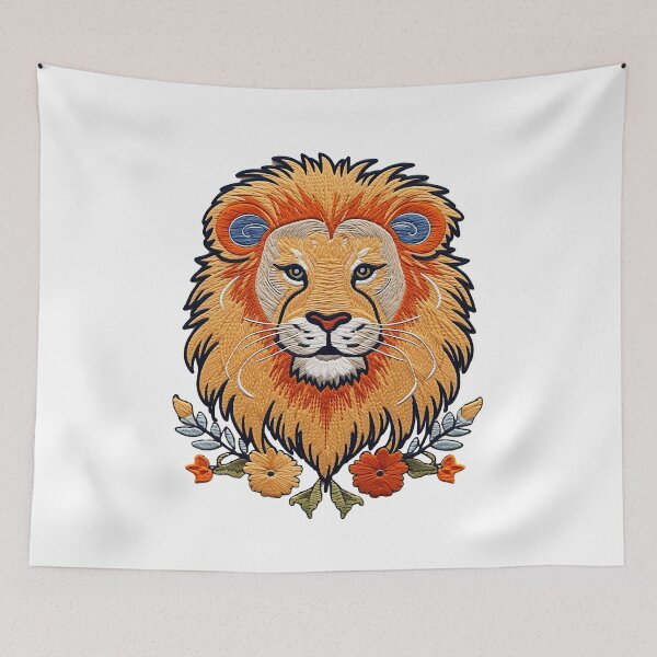Item preview, Personalised Embroidery Appliqué Artwork of a Regal Big Kitty Cat | Lion Head designed and sold by PaddyMcKhan.