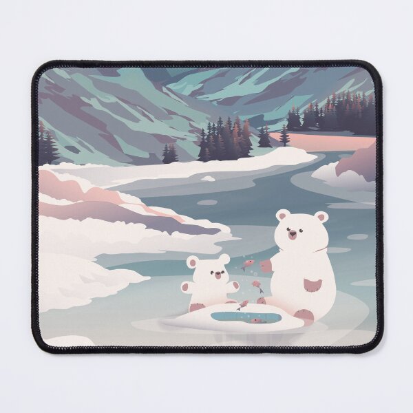 Item preview, Polar bears in the snow playing with fishes designed and sold by Rawilst.