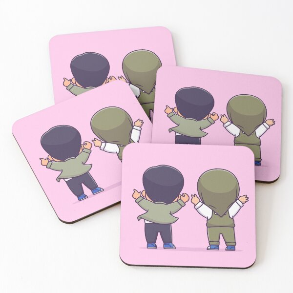 Item preview, Love in the Air: Cute Couple with Boy and Girl in Hijab Holding Love Sign Cartoon Vector Icon Illustration designed and sold by hjian8219.