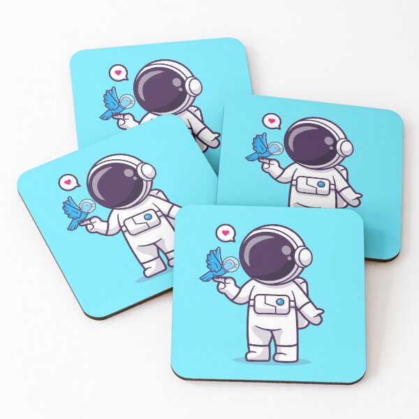 Item preview, Cosmic Companions: Cute Astronaut Playing with Bird in Space Cartoon Vector Icon Illustration designed and sold by hjian8219.
