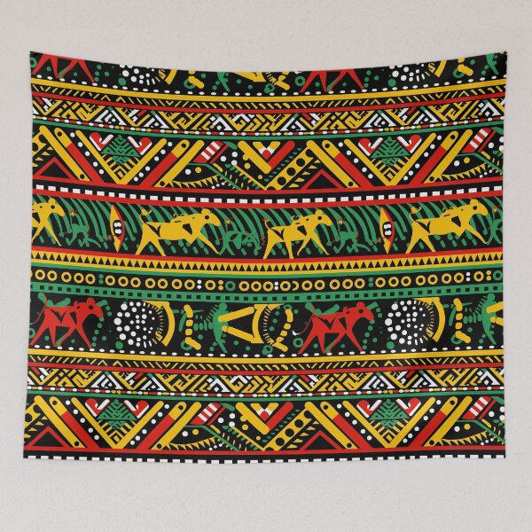 Item preview, Cultural Elegance: Green, Red, Yellow Fabric designed and sold by mittie101.