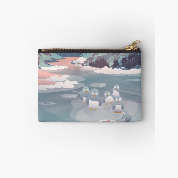 Item preview, Penguins meet fishes in a snowy landscape designed and sold by Rawilst.