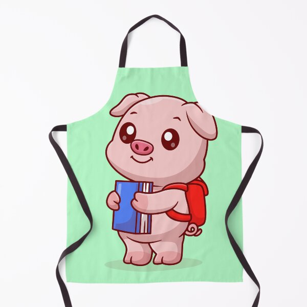 Item preview, Smarty Piggy: Cute Pig Student Holding Book with Backpack Cartoon Vector Icon Illustration designed and sold by hjian8219.