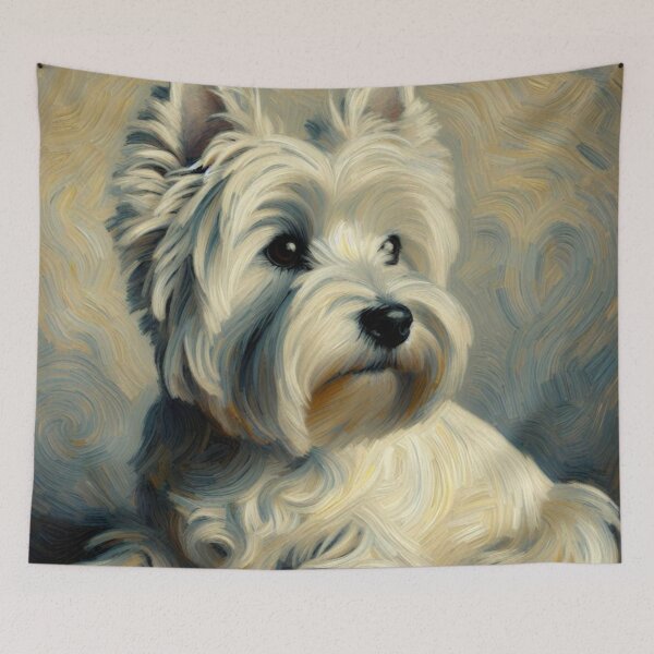 Item preview, Precious Westie Portrait - West Highland Terrier Oil Painting designed and sold by Star-Fragment.