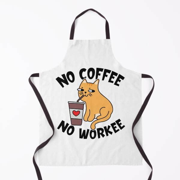 Item preview, No coffee no workee funny cat drinking coffee designed and sold by SvgmagicArt.