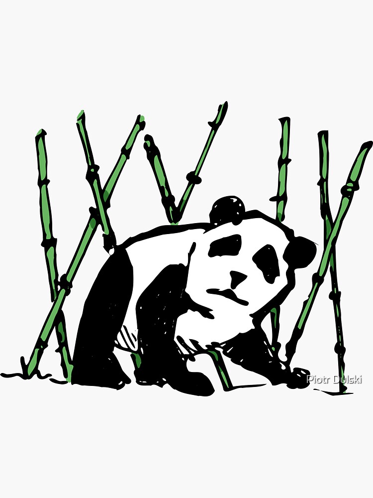 "Panda in the bamboo forest" Sticker for Sale by cartoonblog | Redbubble