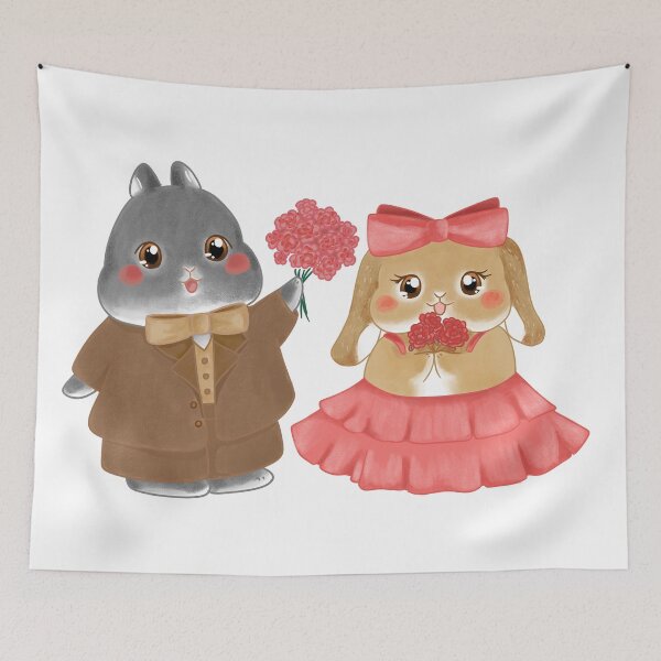 Item preview, Bunny Flower Girl Couple _ Bailey and Sean | Bunniesmee Wedding Edition T-Shirt designed and sold by bunniesmee.