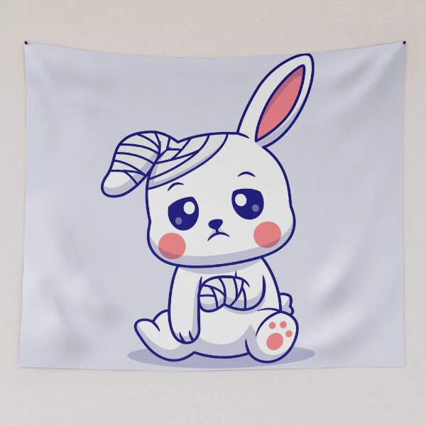 Item preview, Healing Hare: Cute Rabbit with Injury and Bandage Cartoon Vector Icon Illustration designed and sold by hjian8219.