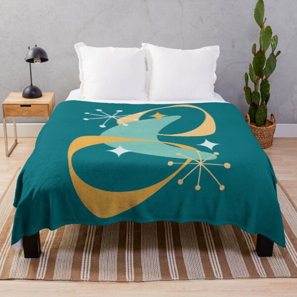 Item preview, Retro Mid Century Modern Atomic Space Age 20 Teal, Aqua, Orange designed and sold by trdstudio.