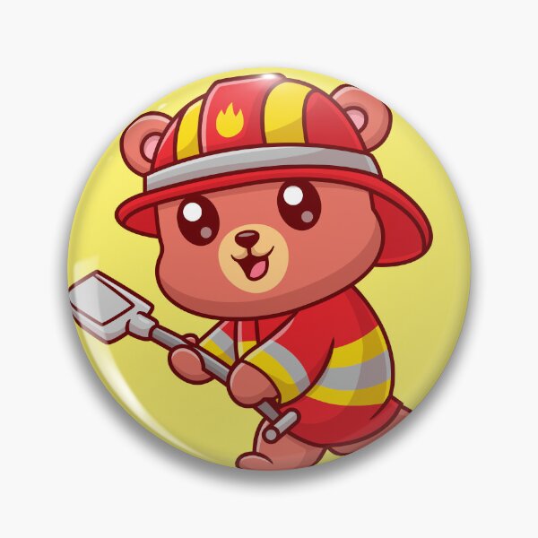 Item preview, Brave Bear Rescuer: Cute Bear Firefighter with Shovel Cartoon Vector Icon Illustration designed and sold by hjian8219.