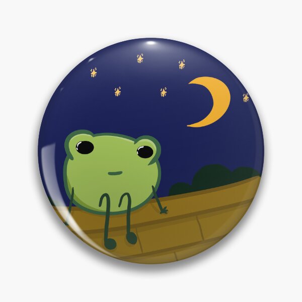 Aperçu de l'œuvre Frog sitting on the roof stargazing doodle créée et vendue par hellenjellen.