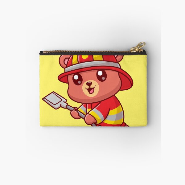 Item preview, Brave Bear Rescuer: Cute Bear Firefighter with Shovel Cartoon Vector Icon Illustration designed and sold by hjian8219.