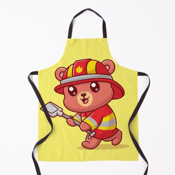 Item preview, Brave Bear Rescuer: Cute Bear Firefighter with Shovel Cartoon Vector Icon Illustration designed and sold by hjian8219.