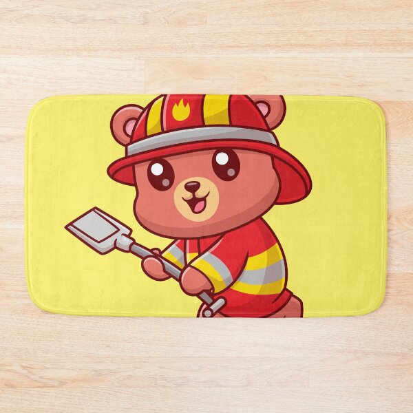 Item preview, Brave Bear Rescuer: Cute Bear Firefighter with Shovel Cartoon Vector Icon Illustration designed and sold by hjian8219.