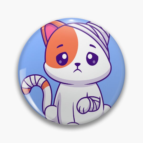 Item preview, Recovering Kitty: Cute Cat with Injury and Bandage Cartoon Vector Icon Illustration designed and sold by hjian8219.