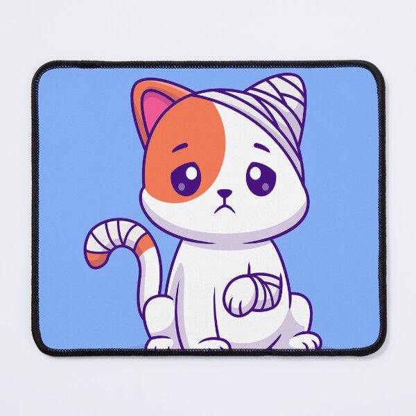 Item preview, Recovering Kitty: Cute Cat with Injury and Bandage Cartoon Vector Icon Illustration designed and sold by hjian8219.