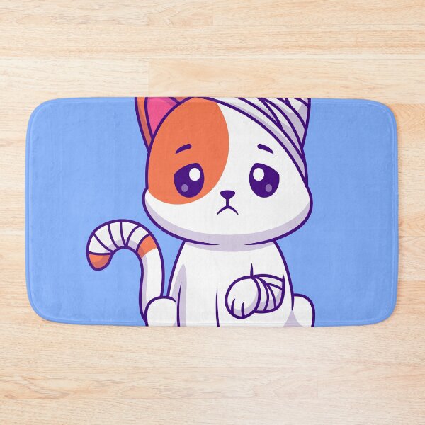 Item preview, Recovering Kitty: Cute Cat with Injury and Bandage Cartoon Vector Icon Illustration designed and sold by hjian8219.