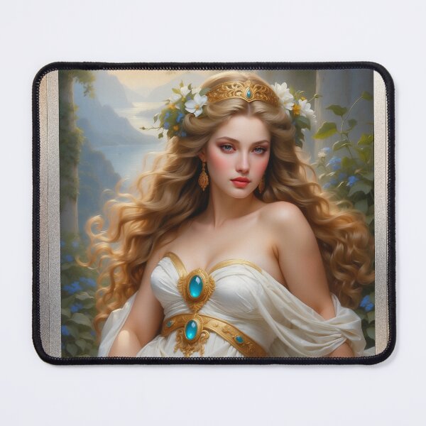 Item preview, Beautiful Splendor Of The Greek Goddess Hebe Magnificent AI Concept Art Portrait by Xzendor7 designed and sold by Xzendor7 Digital Art Creations.