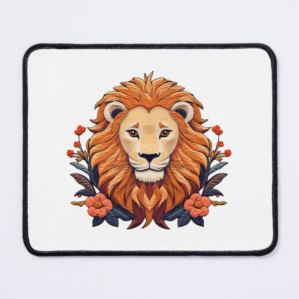 Item preview, Personalised Embroidery Appliqué Artwork of a Regal Big Kitty Cat | Lion Head designed and sold by PaddyMcKhan.