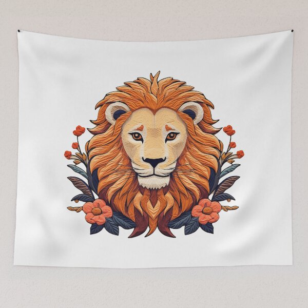 Item preview, Personalised Embroidery Appliqué Artwork of a Regal Big Kitty Cat | Lion Head designed and sold by PaddyMcKhan.