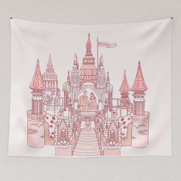 Item preview, Pink Castle Line Art | Bunniesmee Wedding Edition T-Shirt designed and sold by bunniesmee.