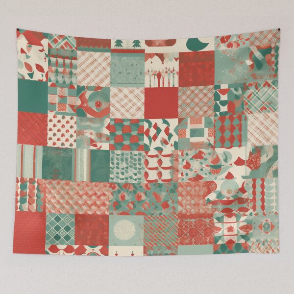 Item preview, Christmas Spirit Patchwork 3 designed and sold by Hashola Designs.